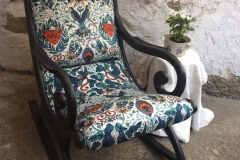 Rocking chair tissu clarke&clarke animalia bleu